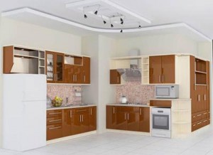 Sự kết hợp hoàn hảo giữa tone trắng và sắc màu gỗ là cách khá hiệu quả khi sửa phòng bếp nhà ống này.