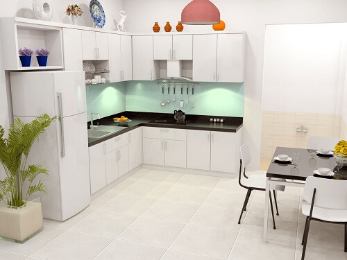Xây sửa nhà ống với không gian bếp và phòng ăn chung tạo cho căn nhà rộng hơn.
