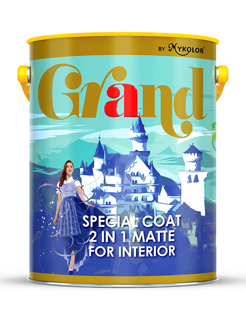                 MYKOLOR GRAND 
 SPECIAL COAT 2 IN 1 MATTE 
 FOR INTERIOR
             - SƠN NỘI THẤT CAO CẤP ĐA NĂNG 2 TRONG 1 LÁNG MỊN
