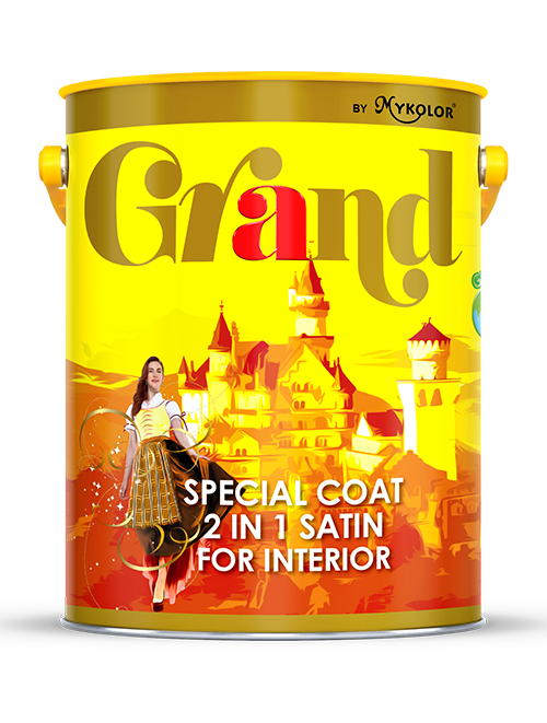                 MYKOLOR GRAND 
 SPECIAL COAT 2 IN 1 SATIN 
 FOR INTERIOR
             - SƠN NỘI THẤT CAO CẤP ĐA NĂNG 2 TRONG 1 BÓNG LOÁNG
