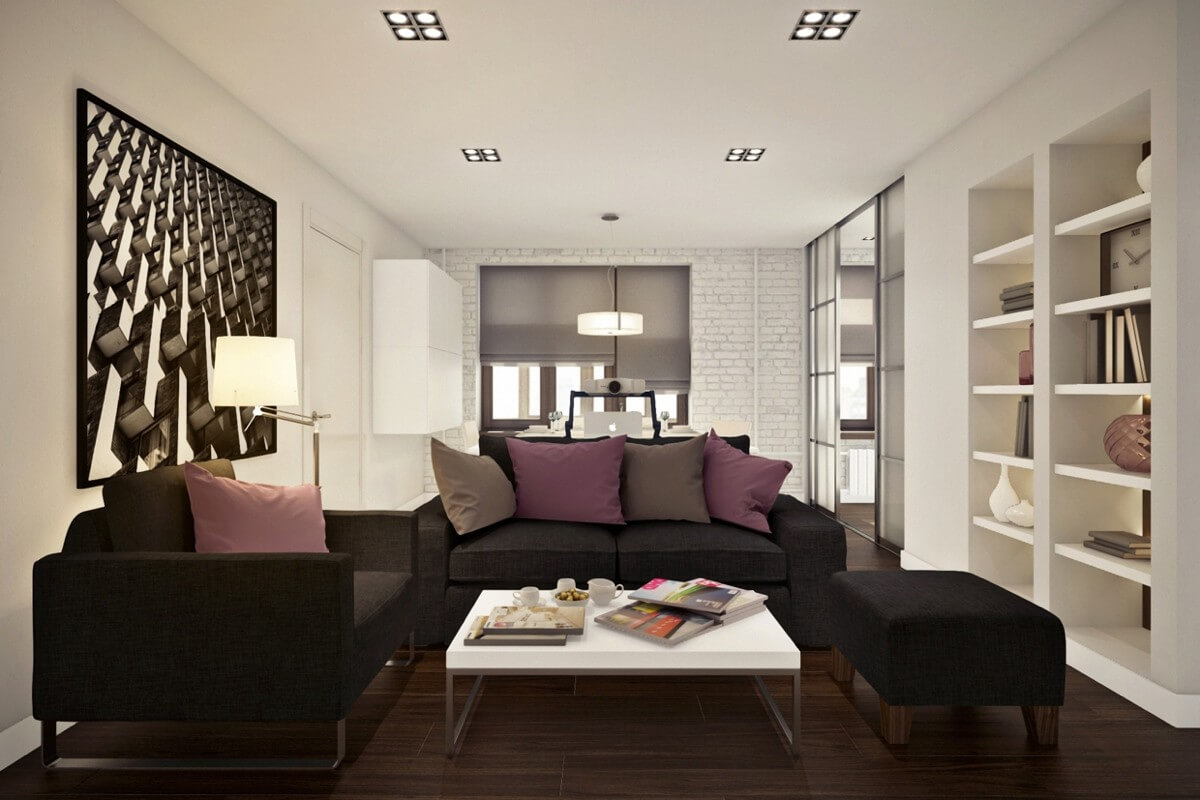 Cải tạo căn hộ chung cư 45m2 với gam màu nâu-trắng sang trọng