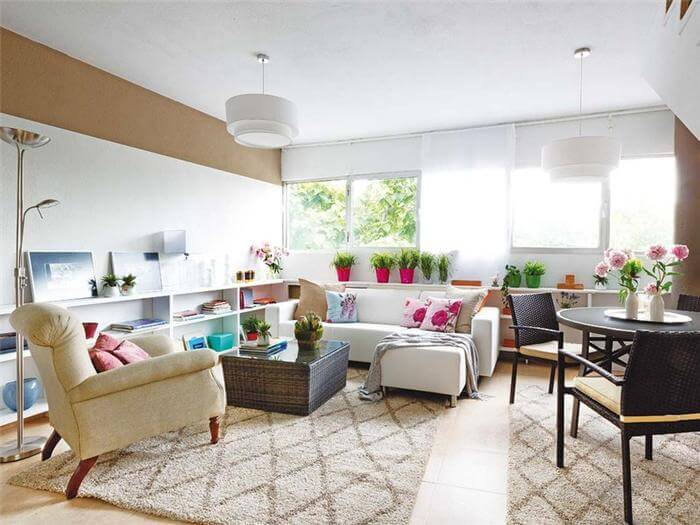 Cải tạo căn hộ hai phòng ngủ sơn màu trắng tuyệt đẹp