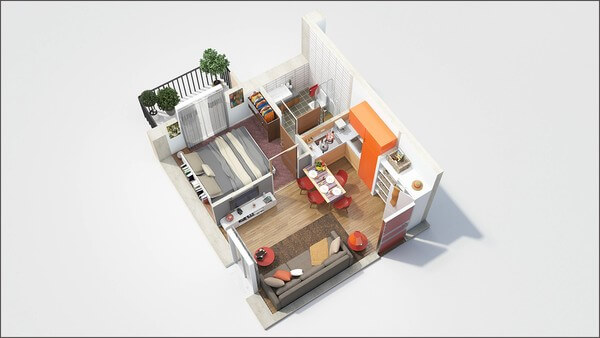 Sửa nhà với những mẫu chung cư 50m2 cho vợ chồng trẻ