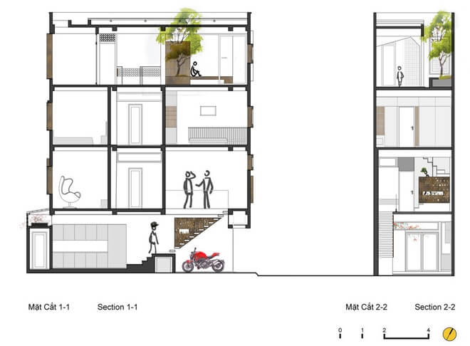 Mẫu thiết kế nhà 4 tầng đẹp lạ tại Hà Nội