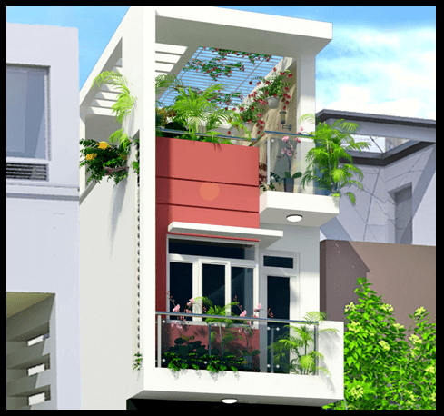 Mẫu nhà ống hai tầng với kiến trúc và nội thất đẹp tại Hà Nội