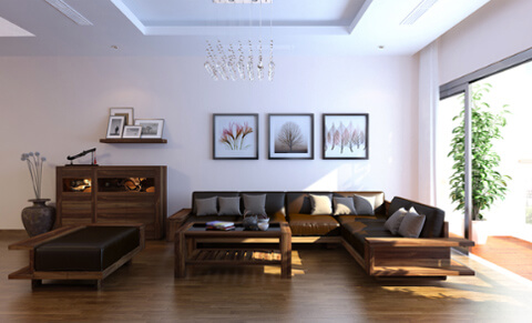 Sửa chữa nhà chung cư đẹp với gỗ óc chó