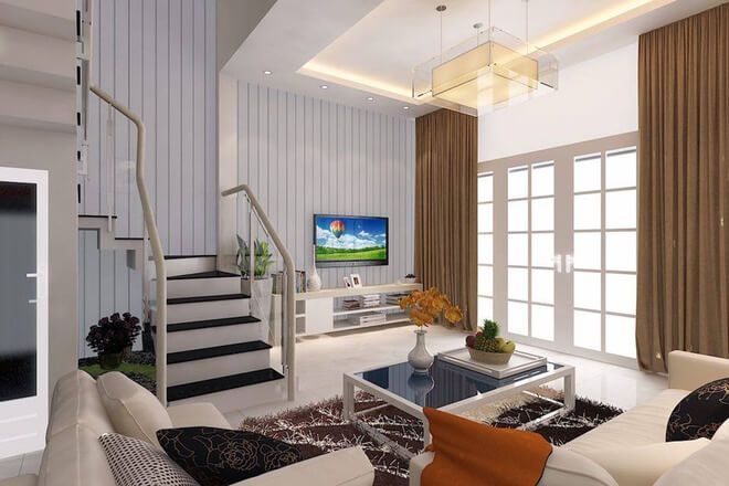 Thiết kế nhà 21 m2 có ba phòng ngủ sáng thoáng